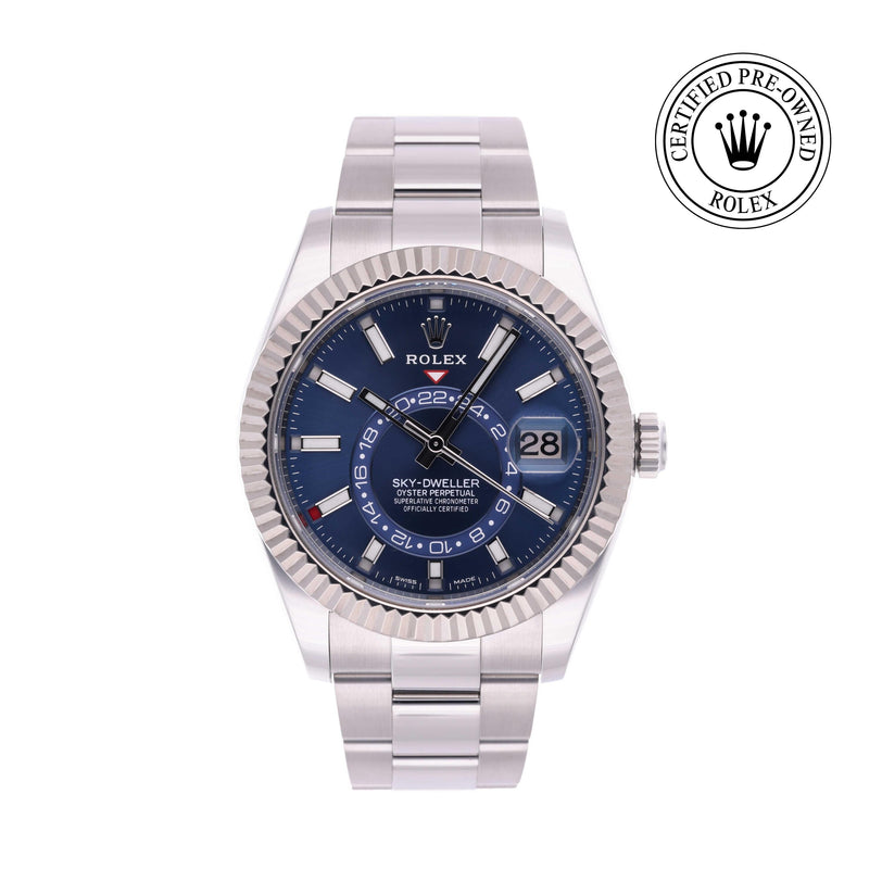 Rolex CPO Sky-Dweller M326934 front on white background