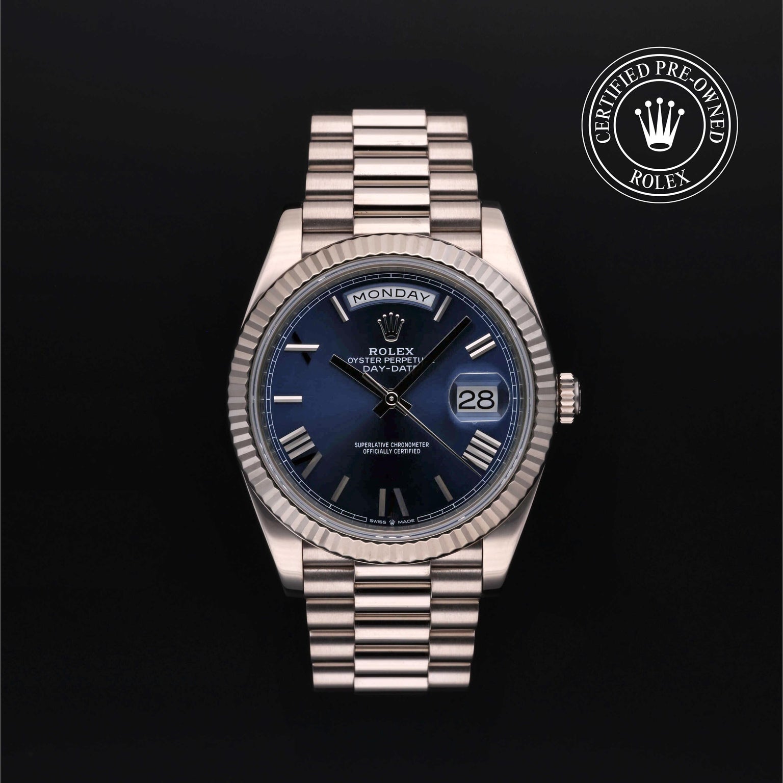 Rolex CPO Day-date M228239 front on white background