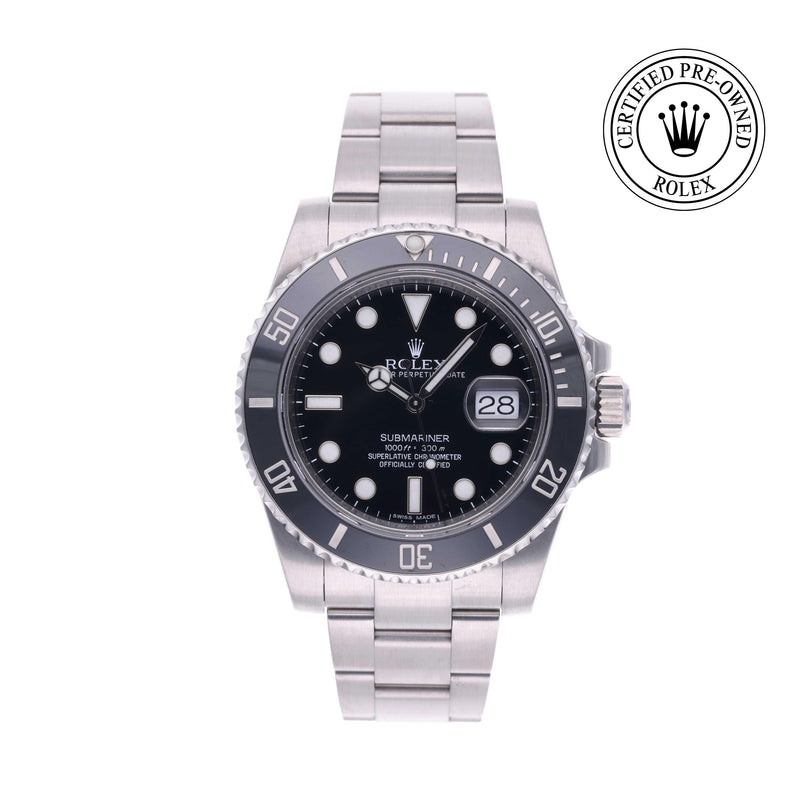 Rolex CPO Submariner M116610LN front on white background