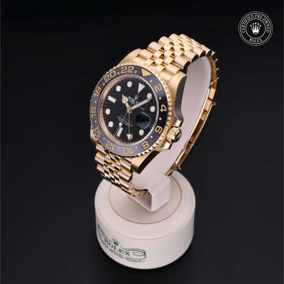 Rolex CPO GMT M126718GRNR front on white background