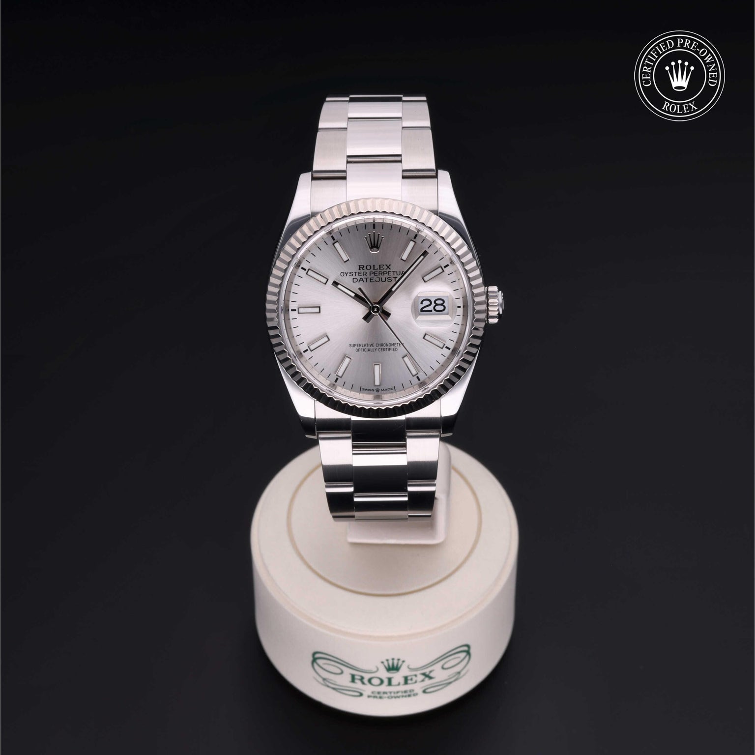 Rolex CPO Datejust M126234 front on white background