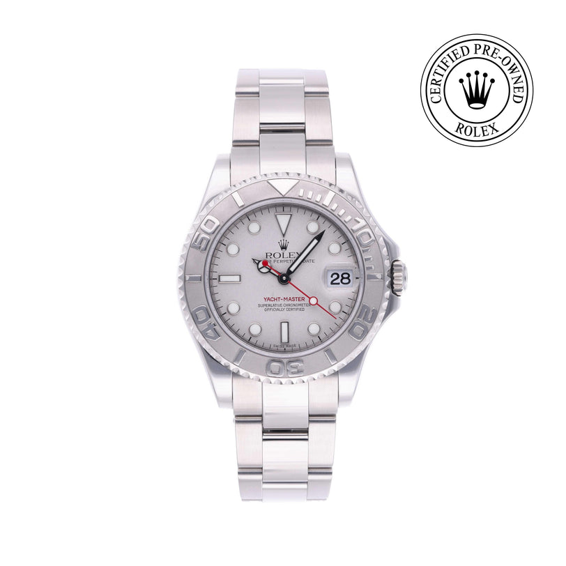 Rolex Certified Pre-owned Yacht-Master M168622-0004 front on white background