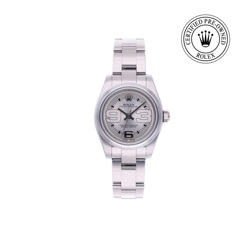 Rolex Certified Pre-owned Oyster Perpetual M176200-0012 front on white background
