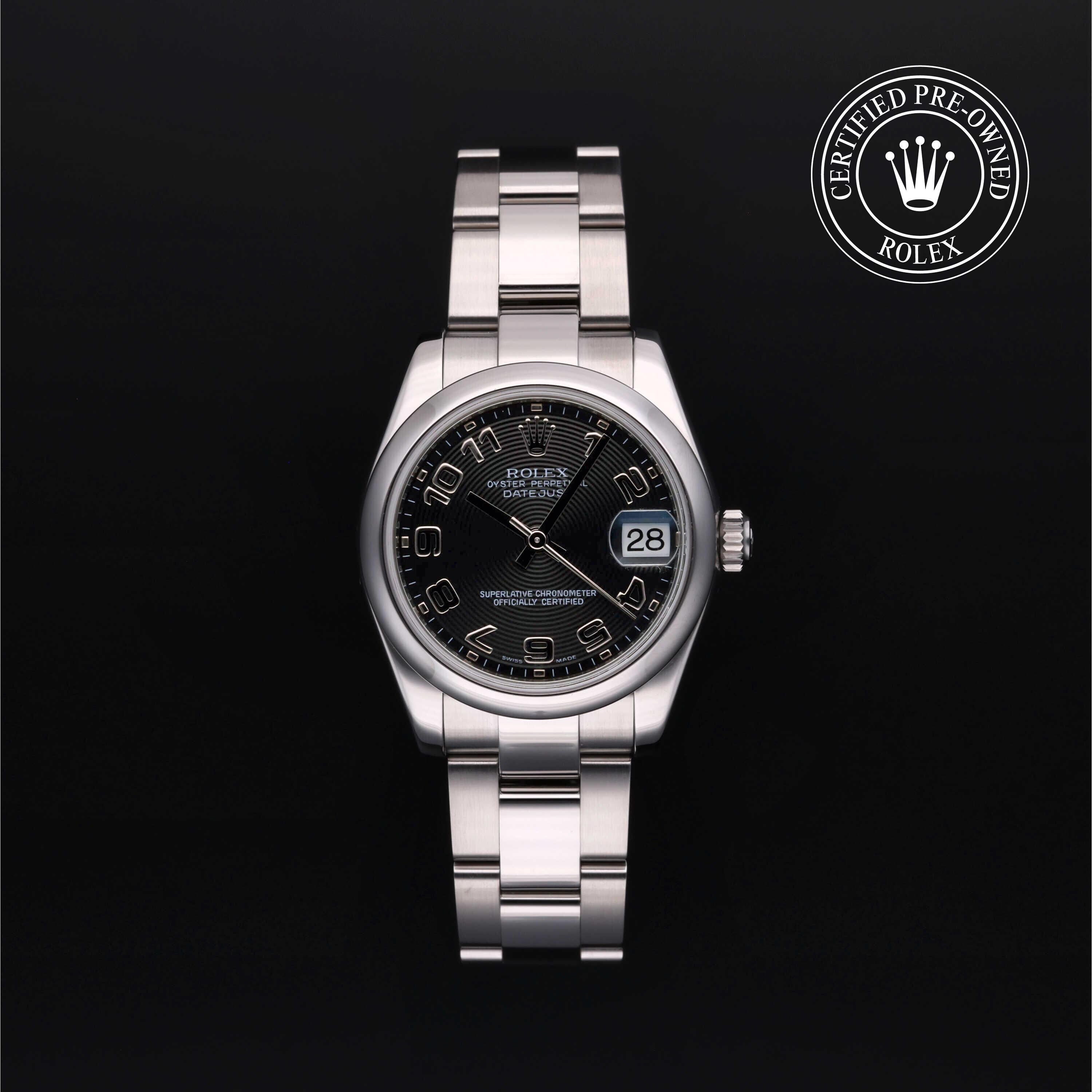Rolex Certified Pre-owned Lady Datejust M178240-0011 front on black background