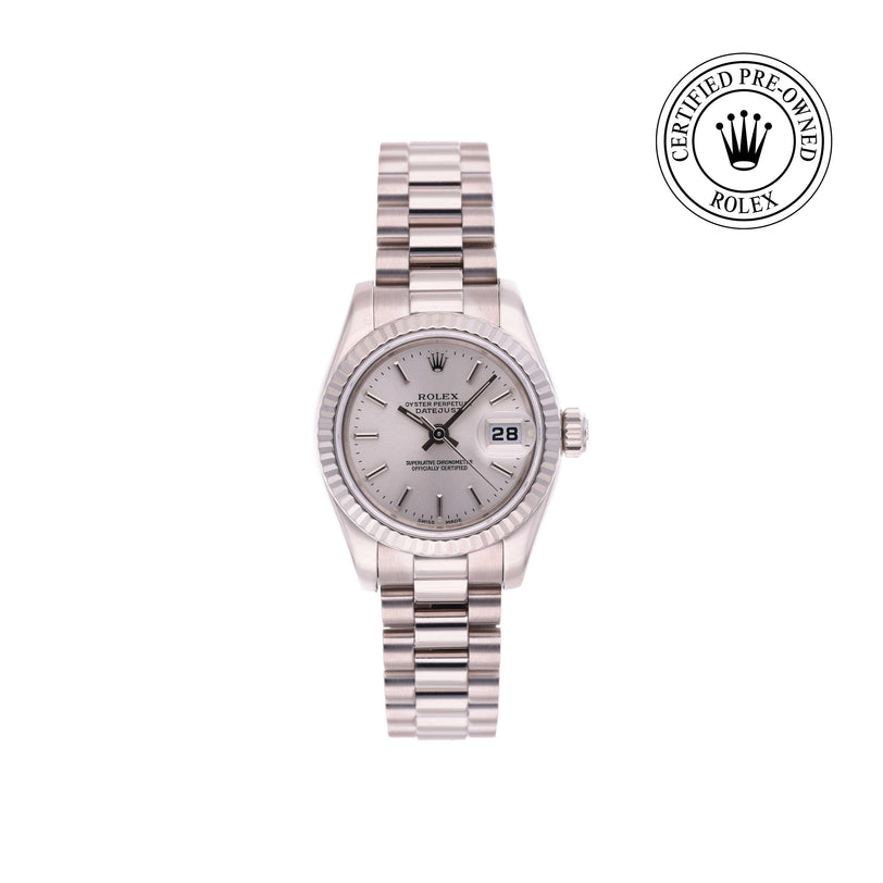 Rolex Certified Pre-owned Lady Datejust M179179-0078 front on white background
