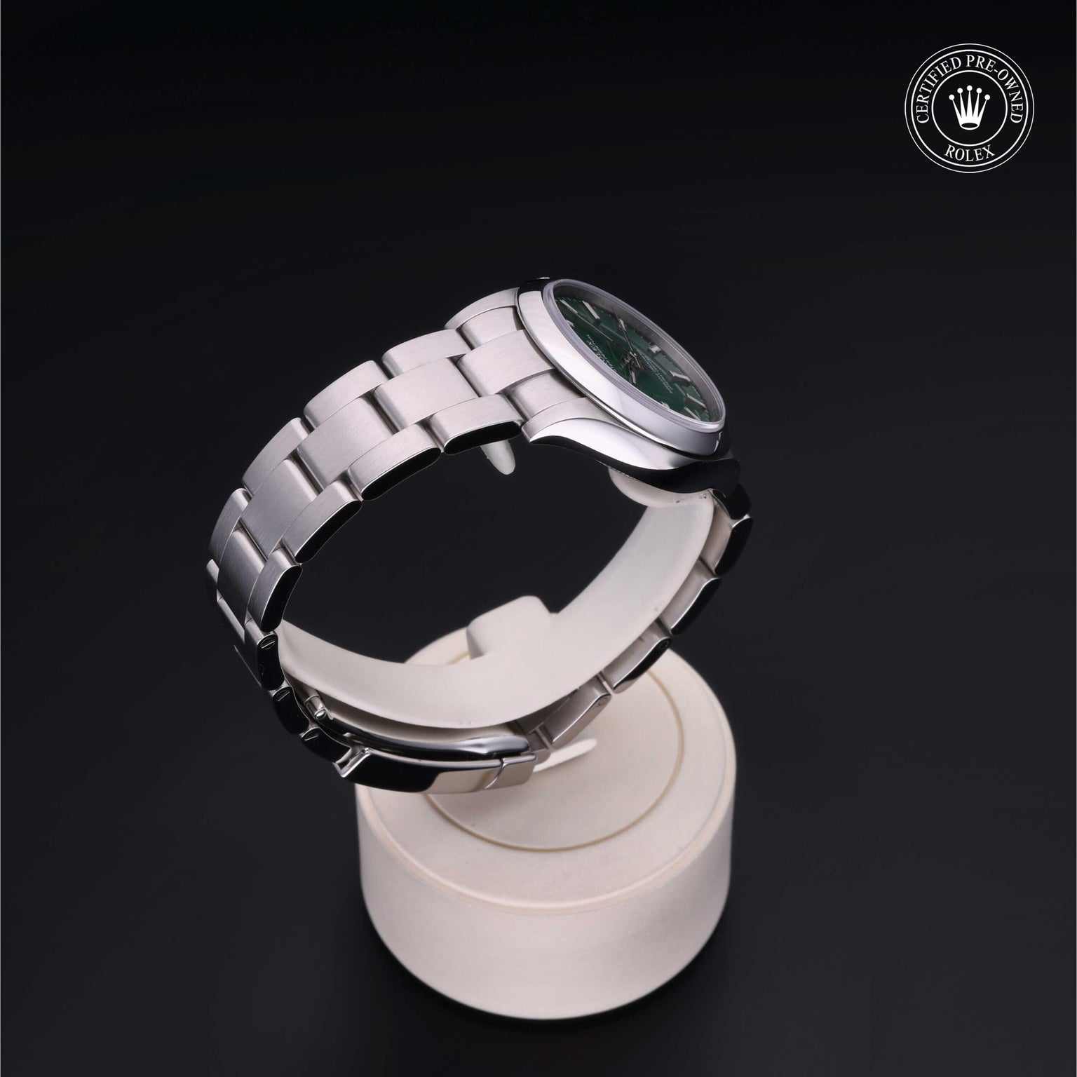Rolex CPO Oyster Perpetual M277200 front on white background