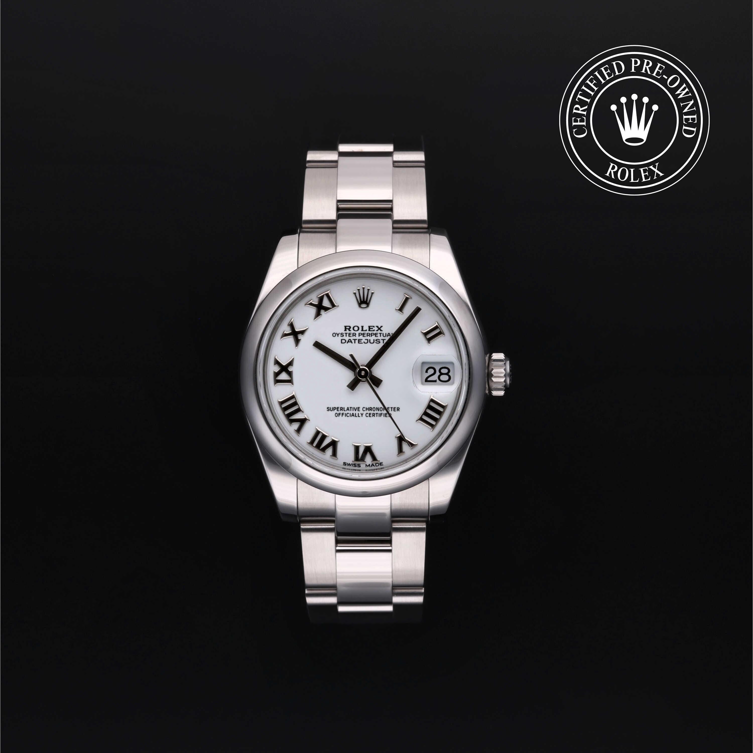 Rolex Certified Pre-owned Lady Datejust M178240-0031 front on black background