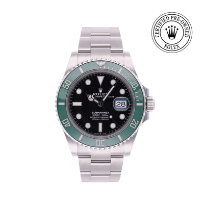 Rolex CPO Submariner M126610LV front on white background