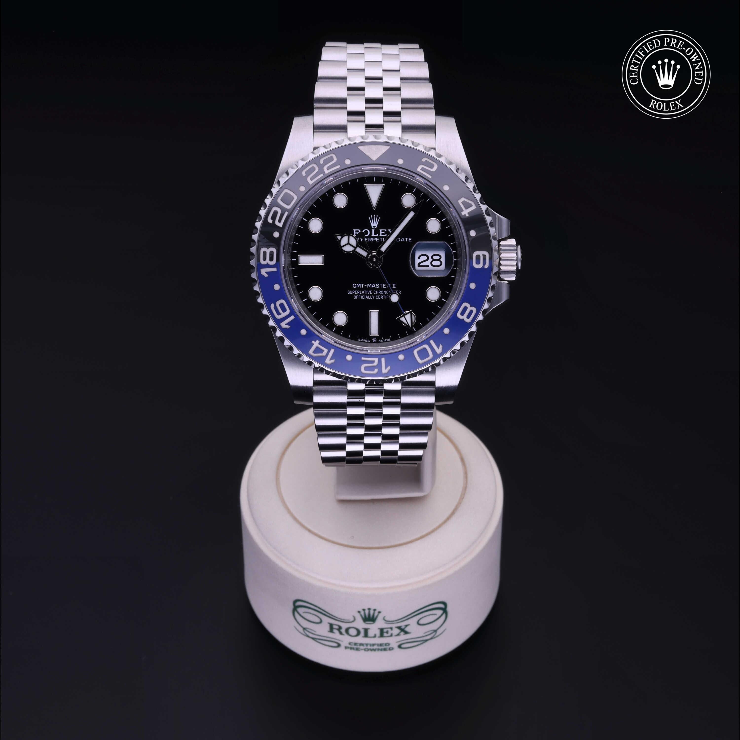 Rolex CPO GMT M126710BLNR front on white background