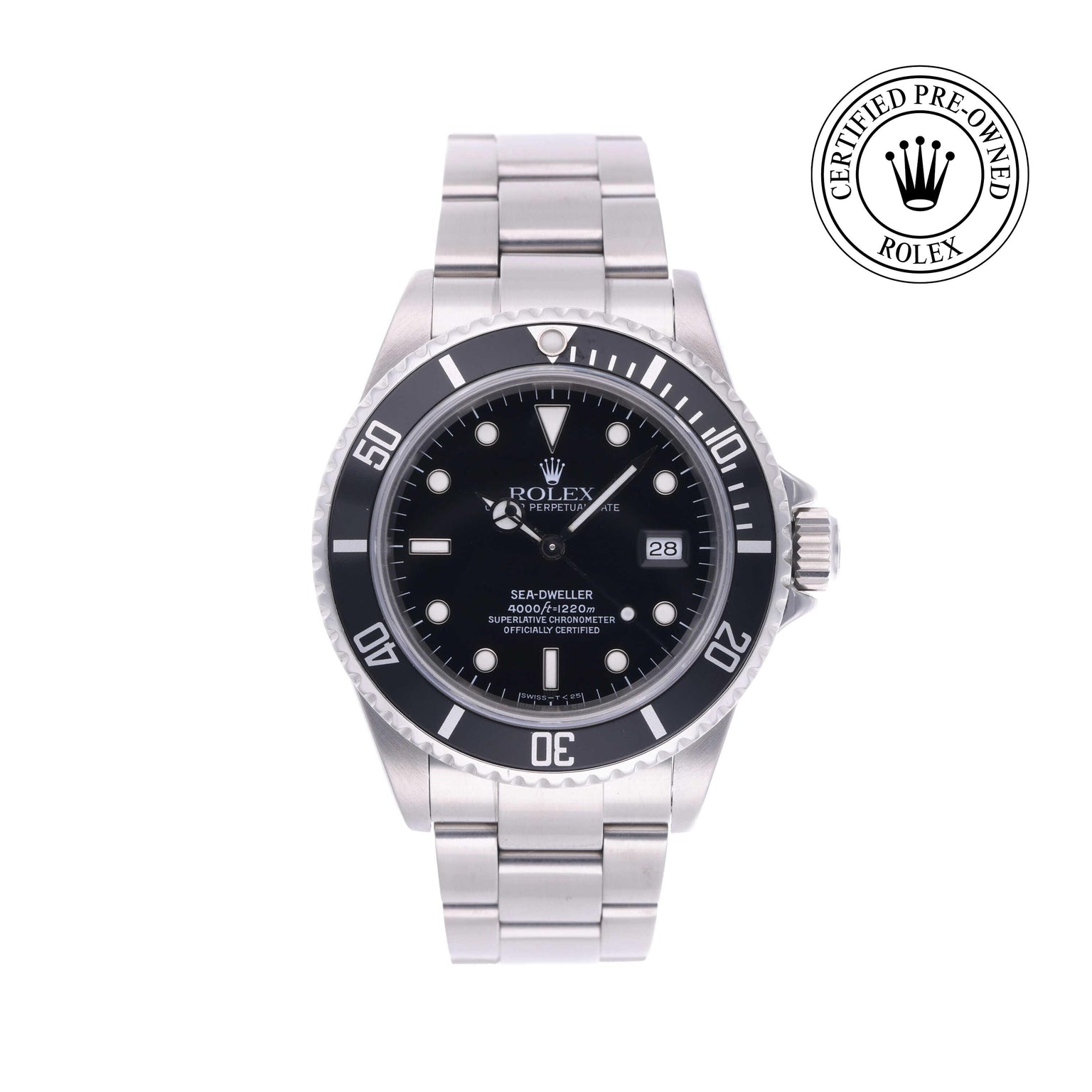 Rolex CPO Sea-Dweller M16600 front on white background