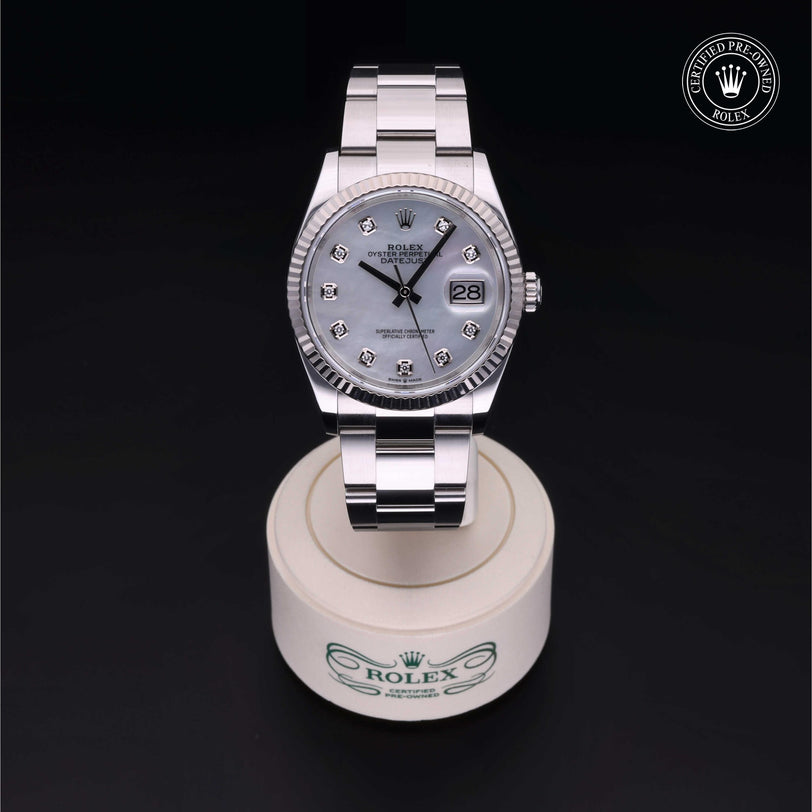 Rolex CPO Datejust M126234 front on white background