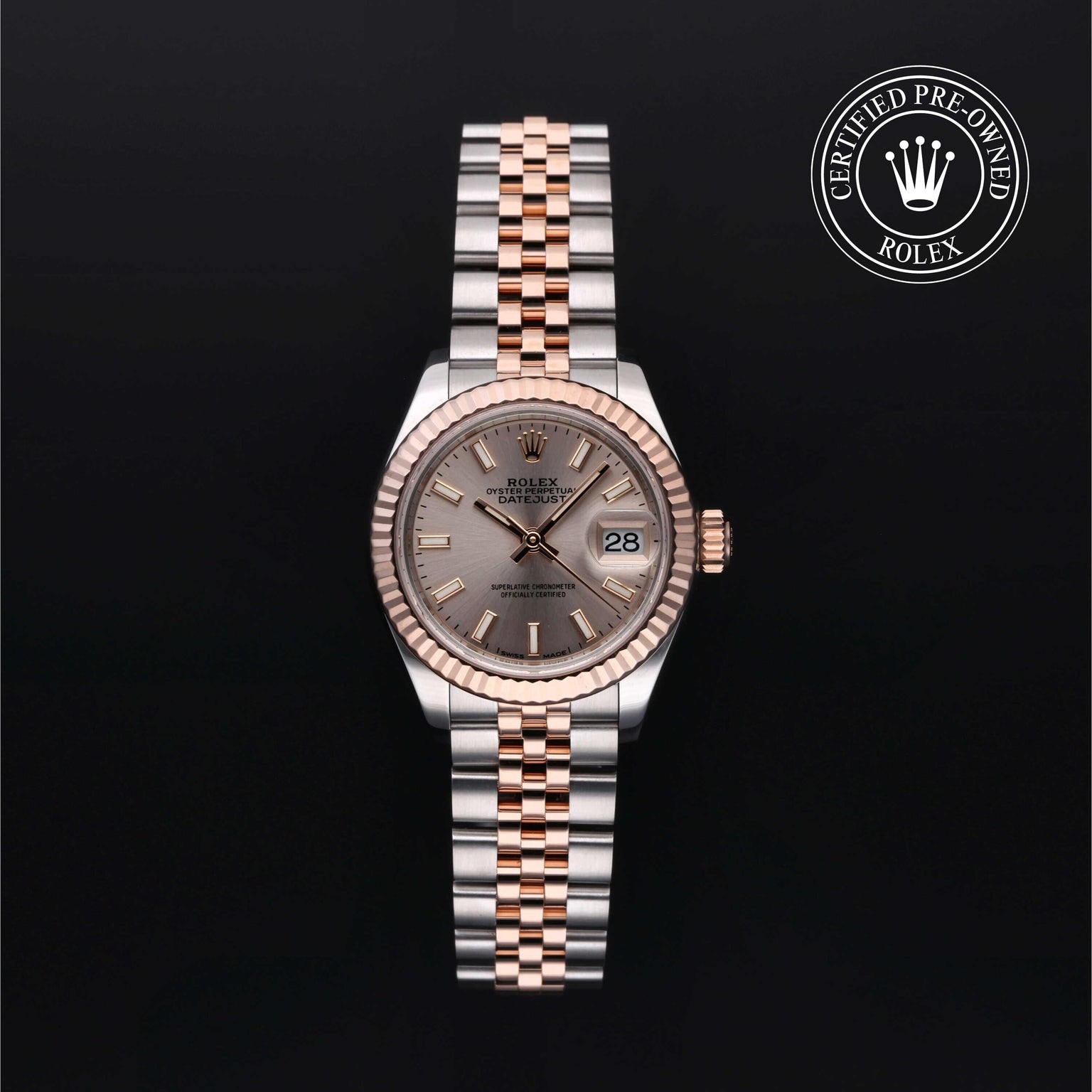 Rolex CPO Lady Datejust M279171 front on white background