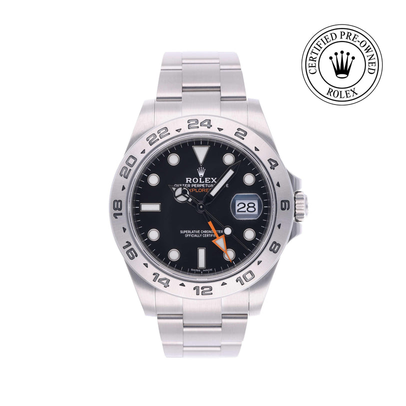 Rolex Certified Pre-owned Explorer M216570-0002 front on white background