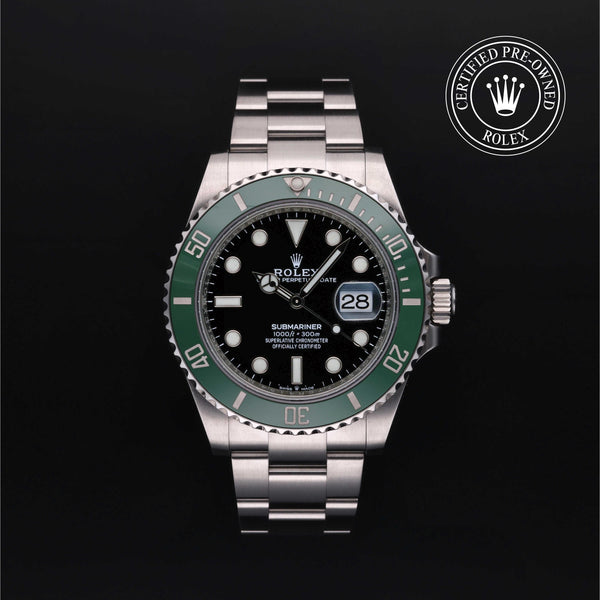 Rolex CPO Submariner M126610LV front on white background