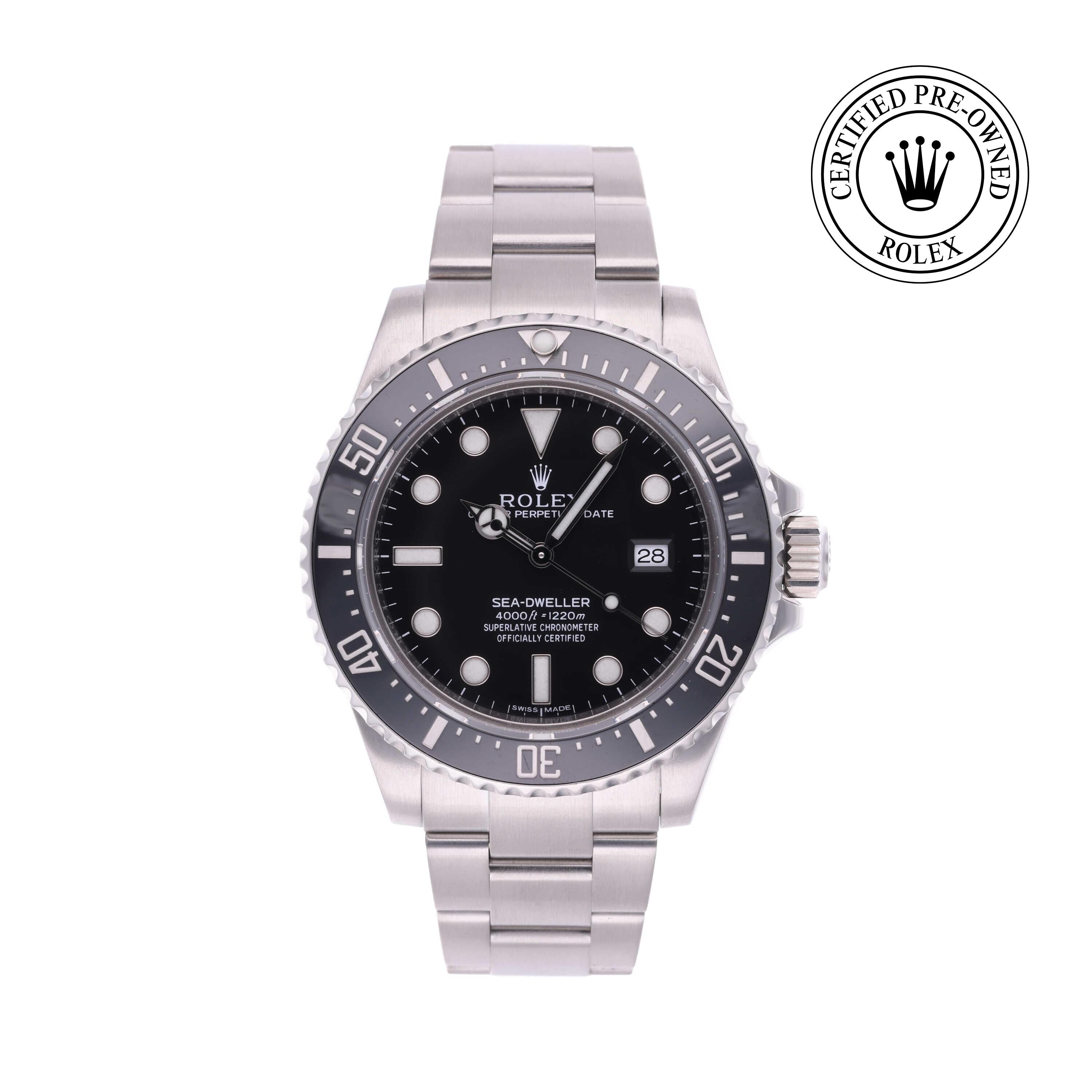 Rolex CPO Sea-Dweller M116600 front on white background