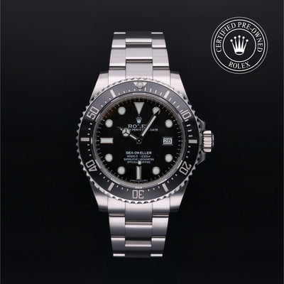 Rolex Certified Pre-owned Sea-Dweller M116600-0003 front on black background