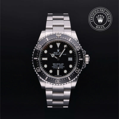 Rolex Certified Pre-owned Sea-Dweller M116600-0003 front on black background