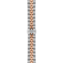 Two-tone watch strap with Tissot logo on a white background