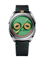 Watch with a unique face design on a white background