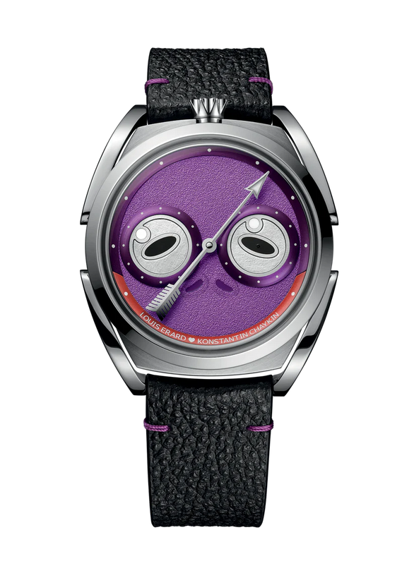 Watch with a unique face design on a white background