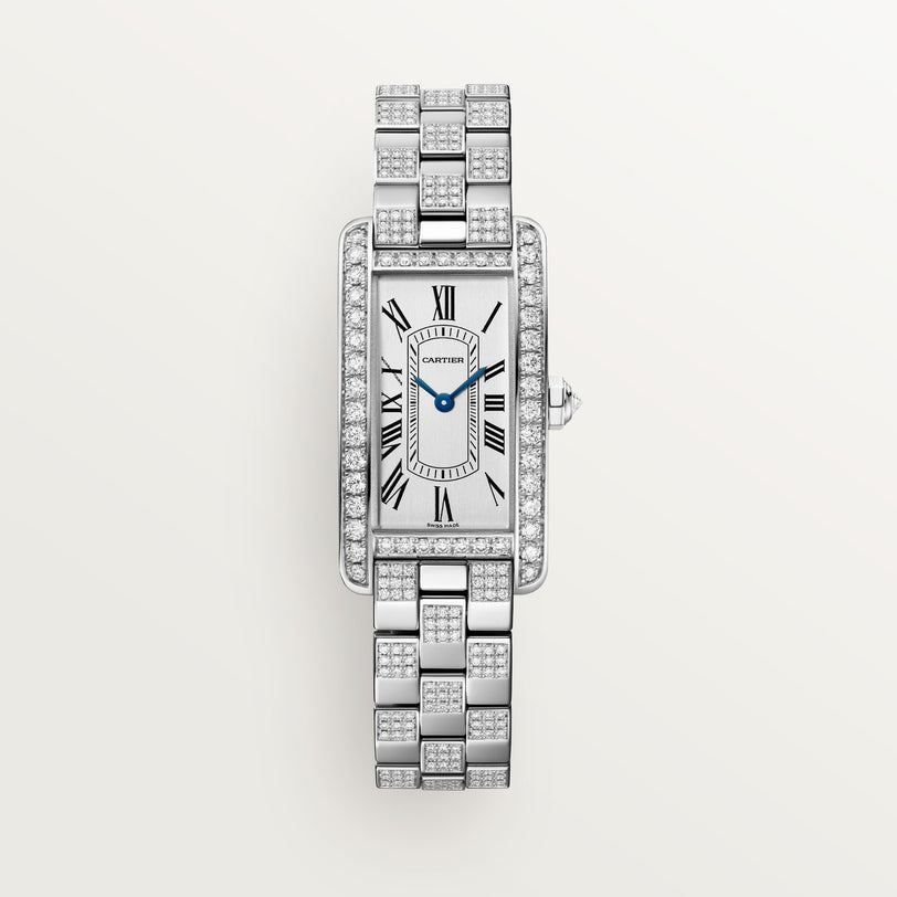 Cartier Tank Américaine Small Model WJTA0068 front on white background