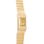 Side view of the Patek Philippe Yellow Gold Integrated Dress Watch featuring a textured band and rectangular case, displayed on a white background.