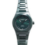 The Girard-Perregaux Laureato Green Ceramic Aston Martin Edition features a patterned green dial and a ceramic bracelet.