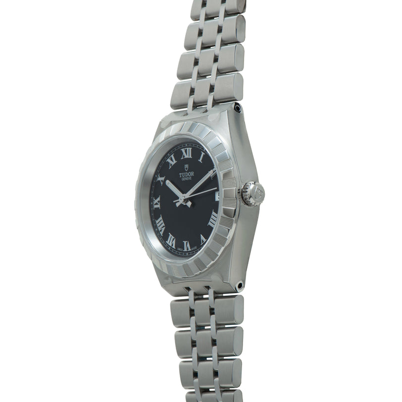 Royal | 33.5mm, Steel, Black Dial