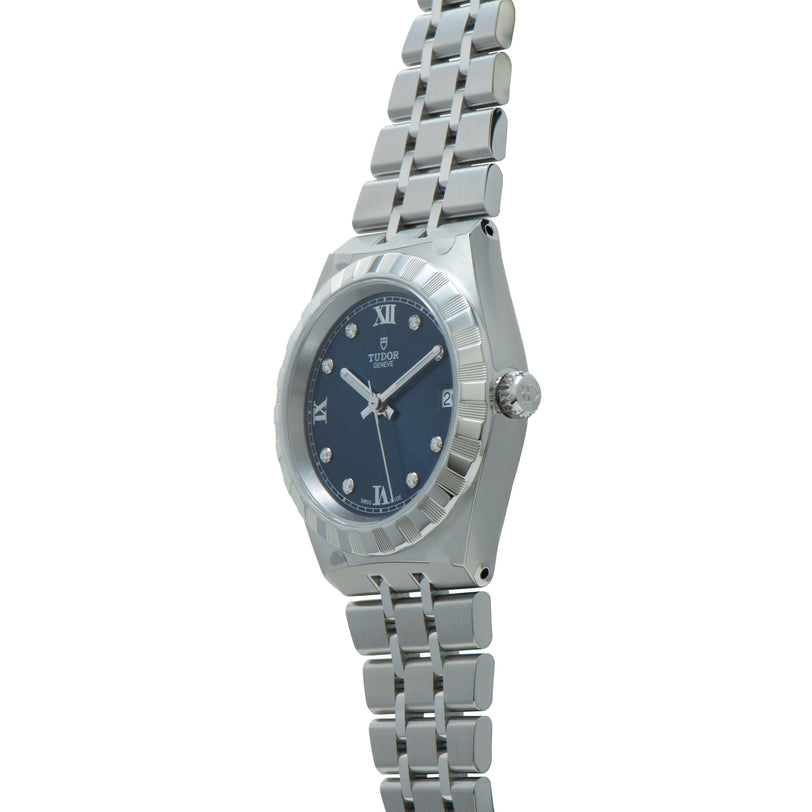 Royal | 34mm, Steel, Blue Dial