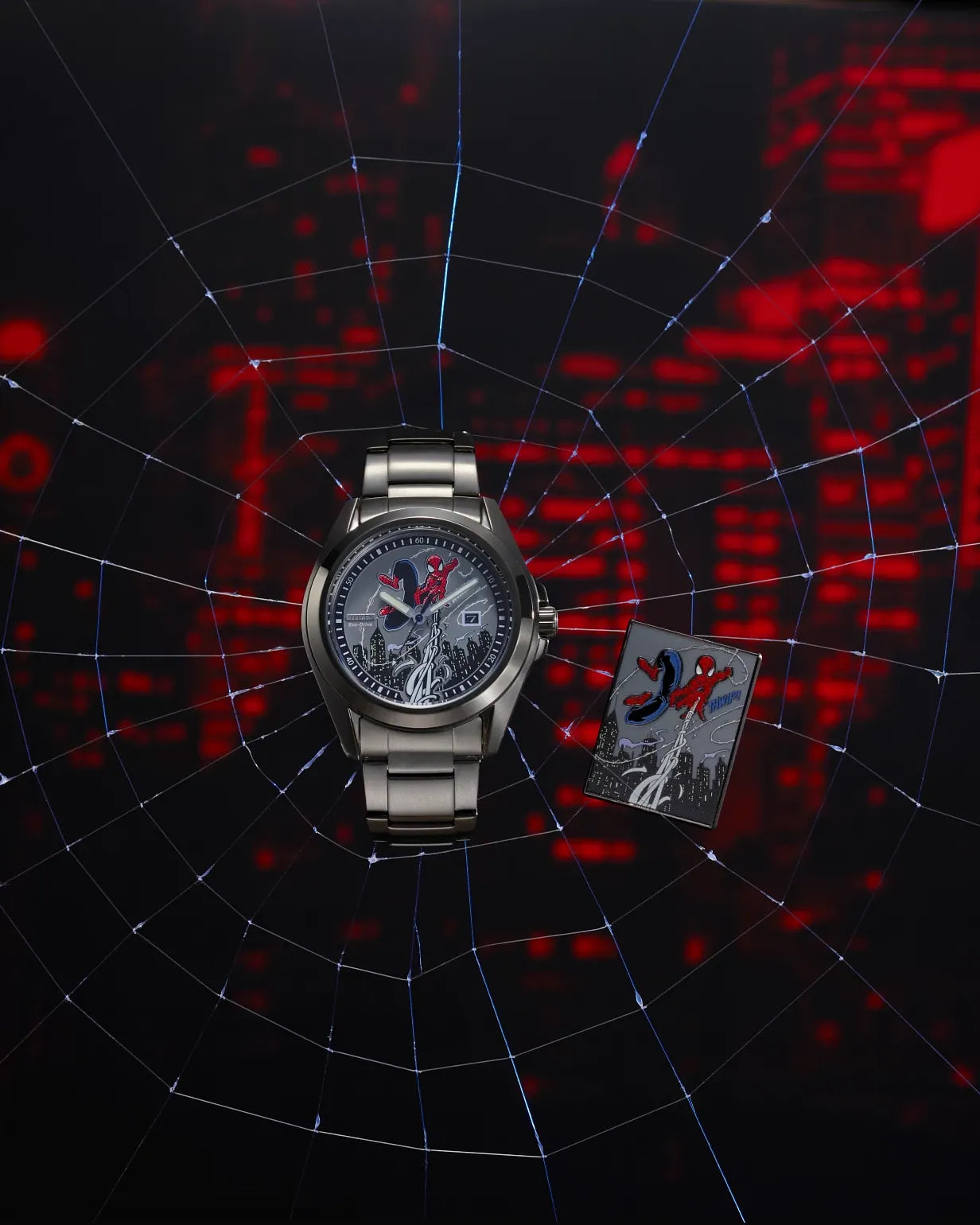 Spider-Man Swings | Eco-Drive, Stainless Steel, Men's Watch