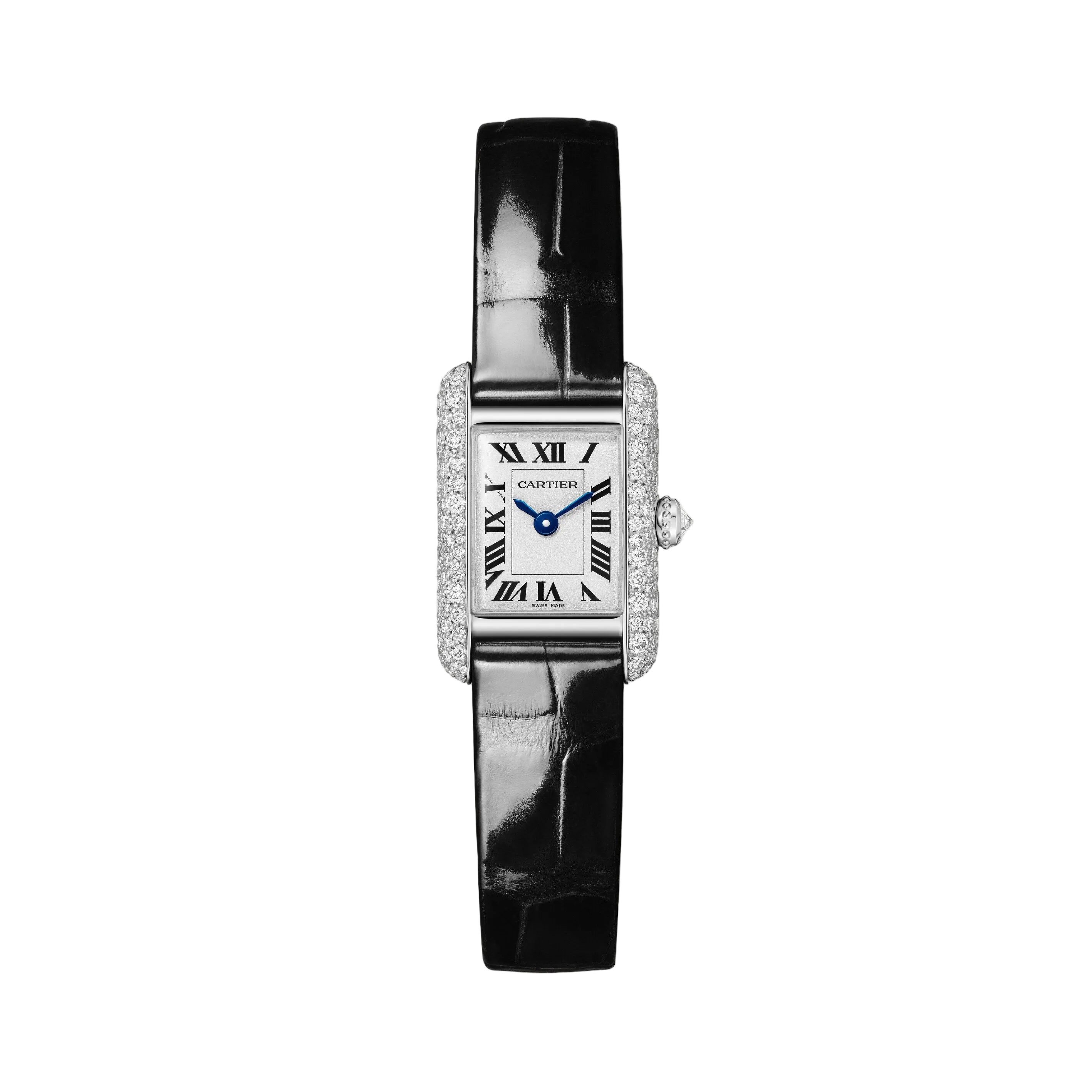 Tank Louis | 16.5mm, 18K White Gold Case, Alligator Leather Strap