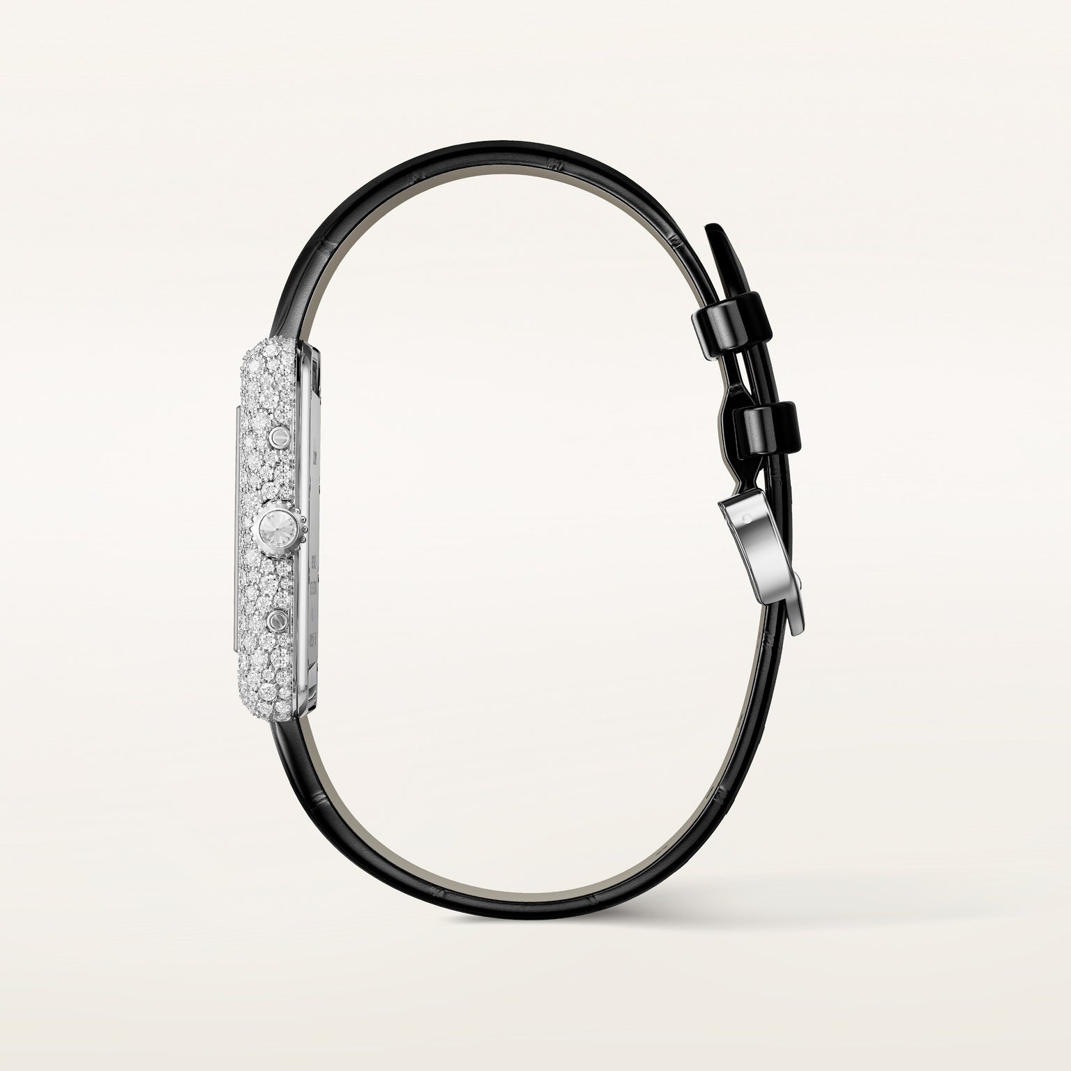 Tank Louis Small Model | 22mm, 18K White Gold, Alligator Leather Strap
