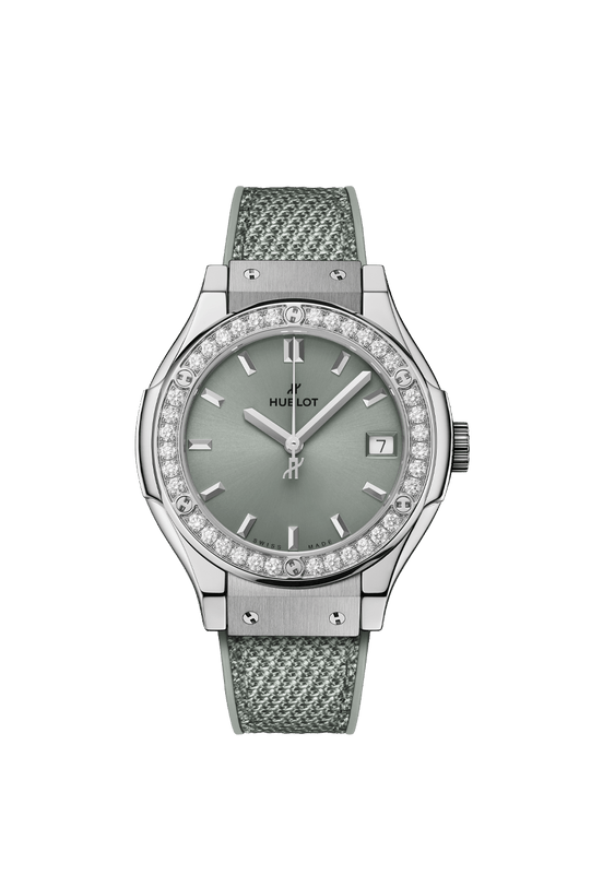 Classic Fusion Titanium Sage Green Diamonds