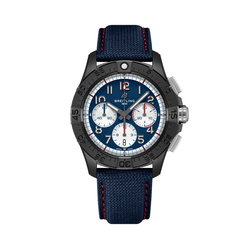 Avenger America250 Limited Edition B01 Chronograph | 42mm, Calfskin Leather Strap, Ceramic Case, Men's Watch