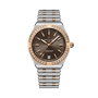 Breitling Chronomat Automatic 36 with two-tone steel and rose gold bracelet, diamond bezel, and dark gray dial.