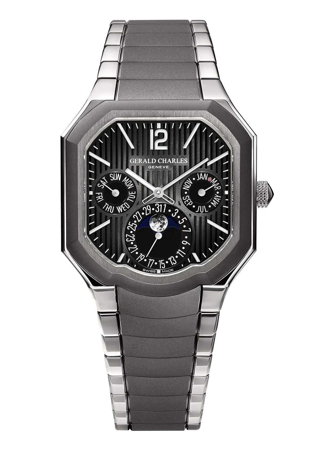 Gerald Charles watch with a detailed face on a white background