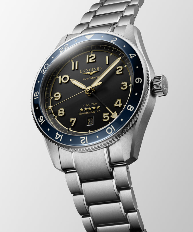 Spirit Zulu Time watch with blue blezel and black dial