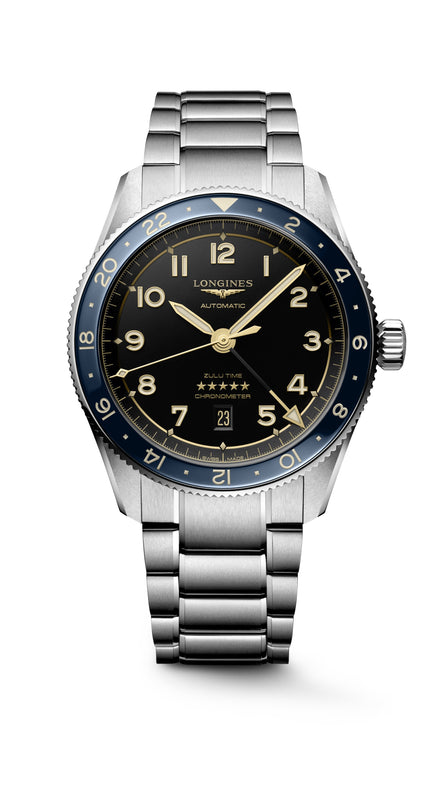 Spirit Zulu Time watch with blue blezel and black dial