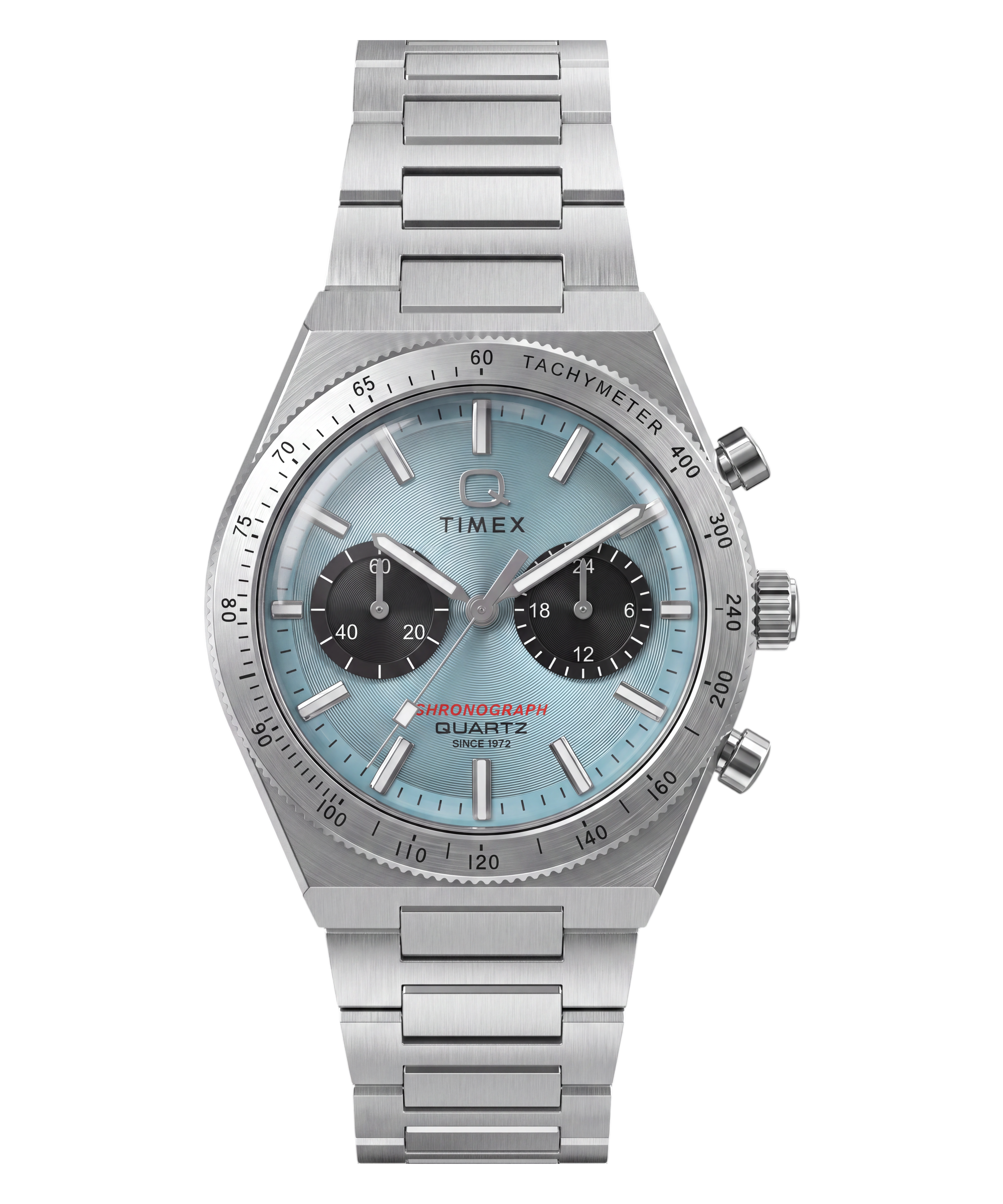 Q Timex Continental Chronograph | 36mm, Steel, Blue Dial