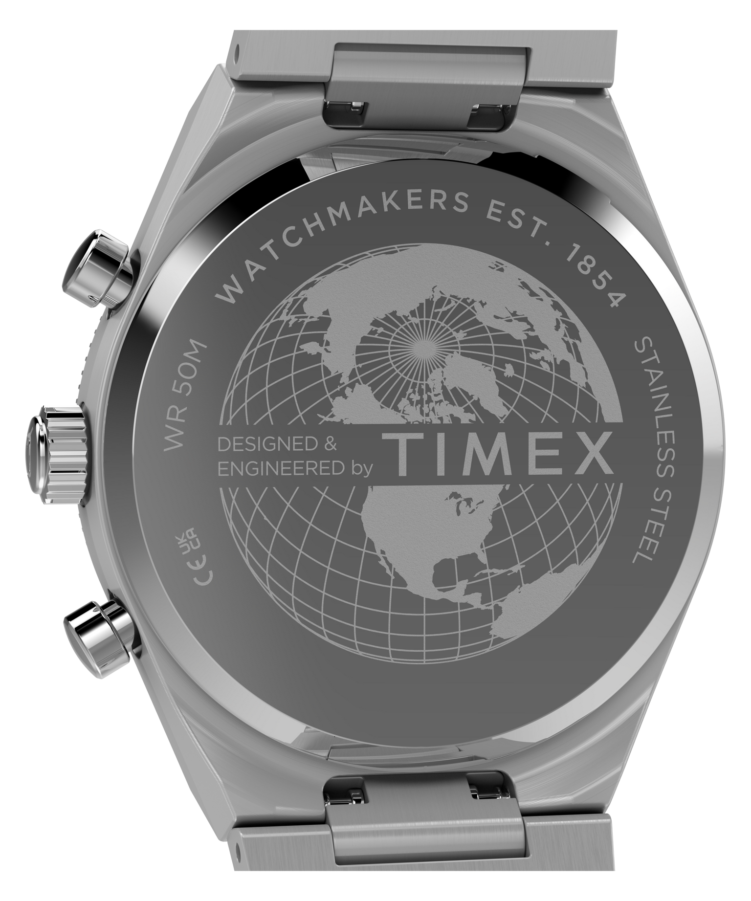 Q Timex Continental Chronograph | 36mm, Steel, Blue Dial