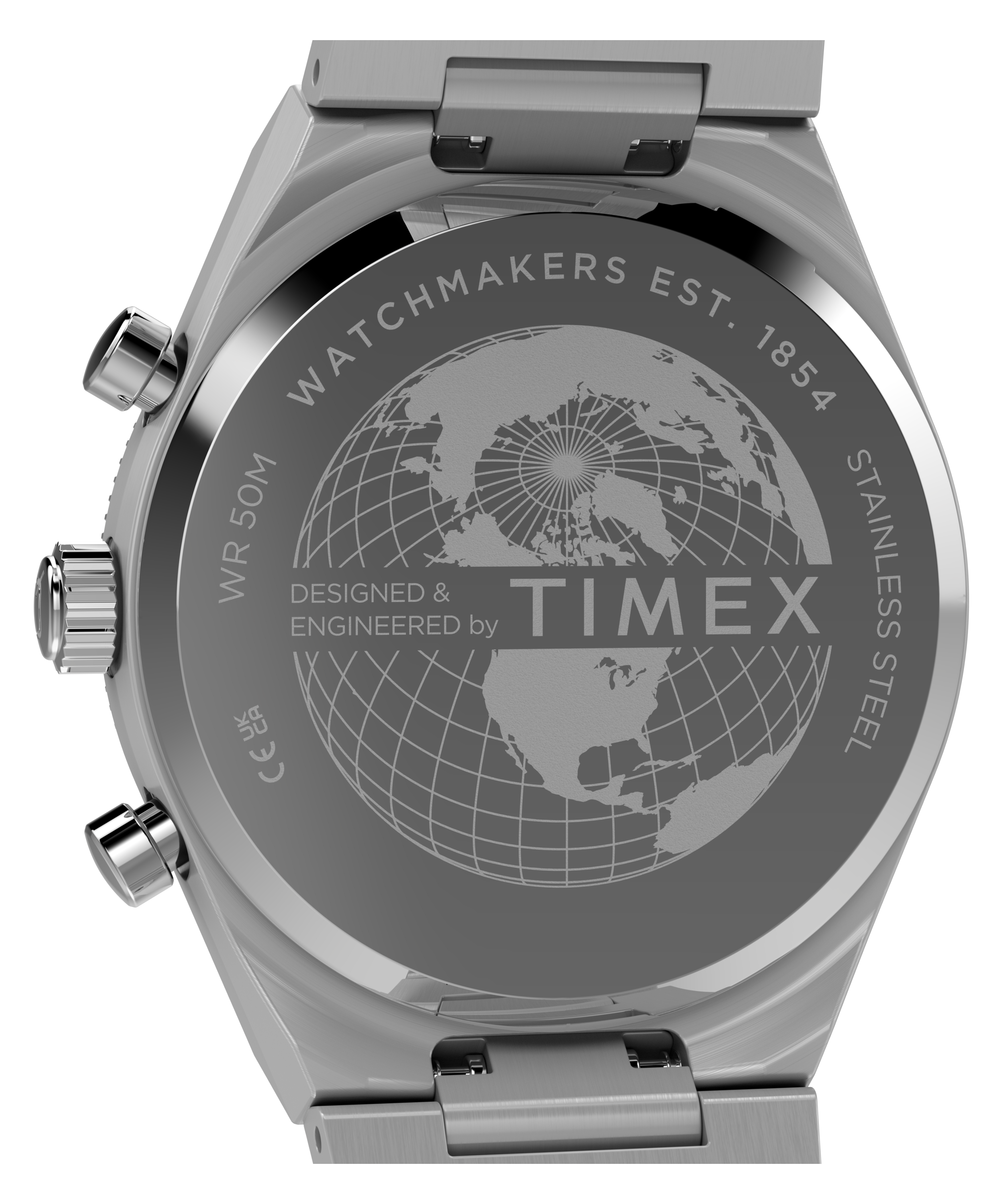 Q Timex Continental Chronograph | 36mm, Steel, Blue Dial