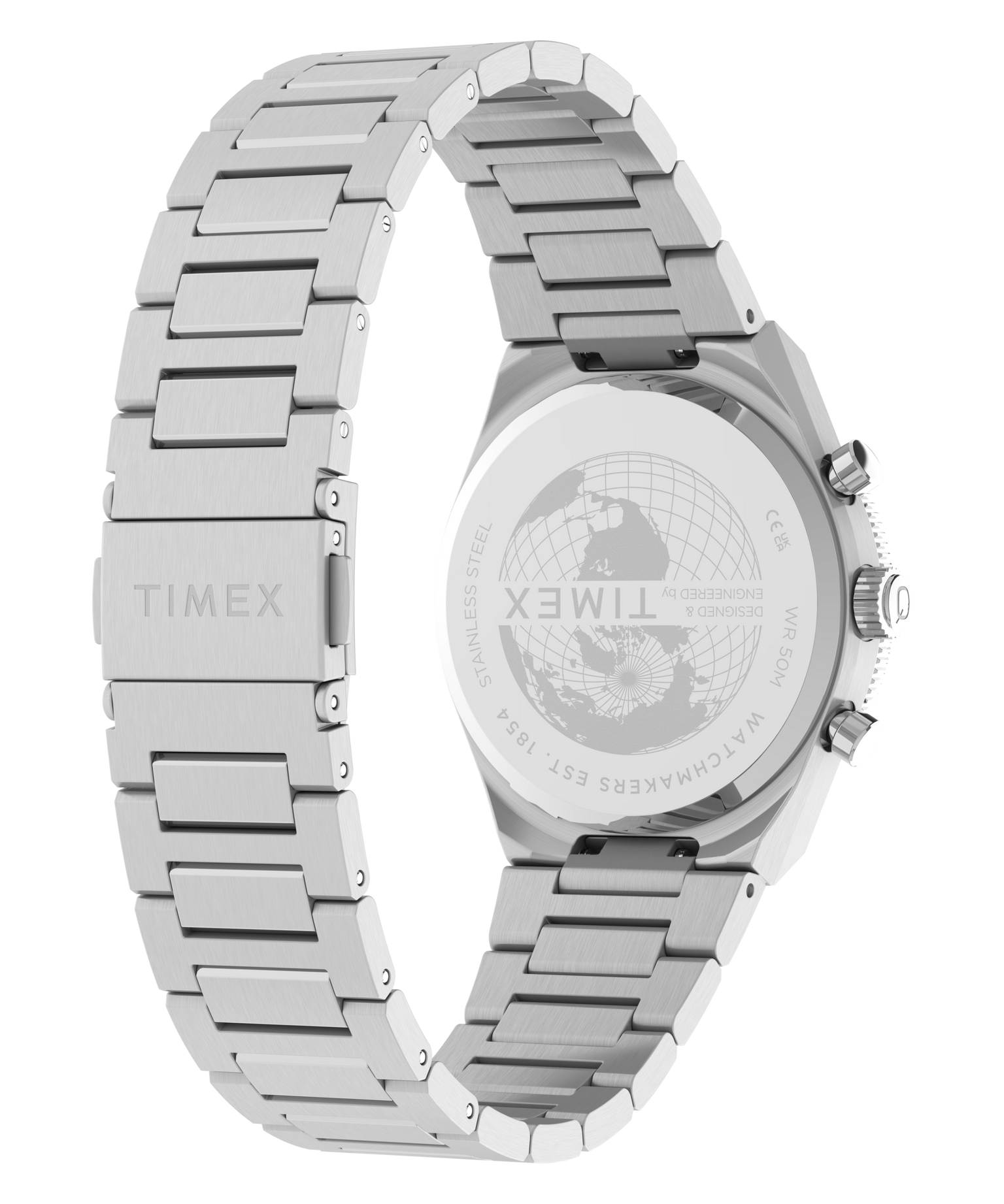 Q Timex Continental Chronograph | 36mm, Steel, Blue Dial