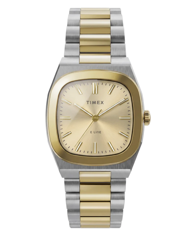 Quartz E Line | 30mm, Two-Tone Steel, Champagne Dial