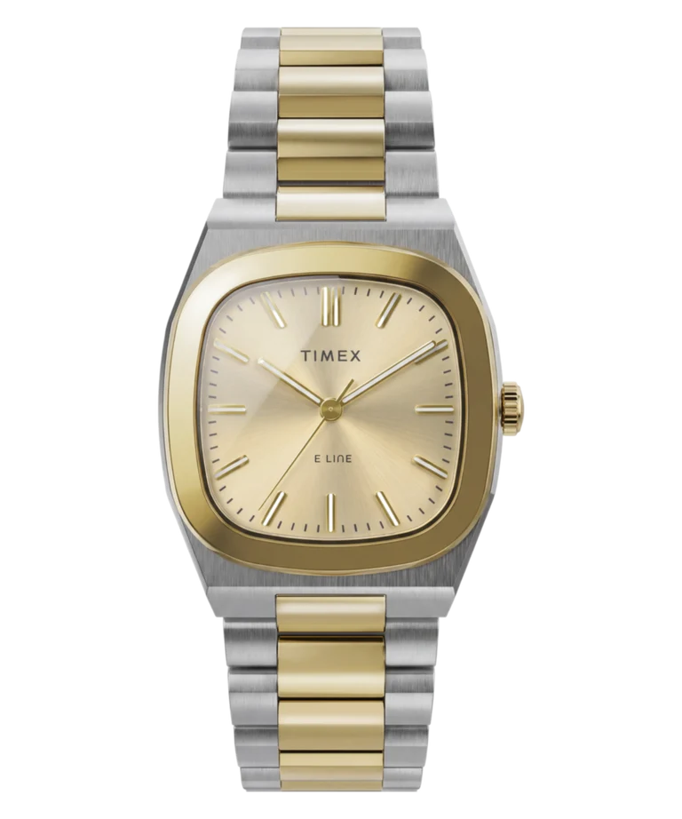 Quartz E Line | 30mm, Two-Tone Steel, Champagne Dial