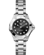 Aquaracer Professional 100 Solargraph | 28mm, Steel, Black Dial, Womens Watch