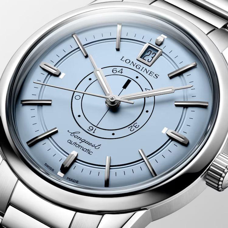 Conquest Heritage Central Power Reserve | 38mm, Stainless Steel Strap, Unisex Watch