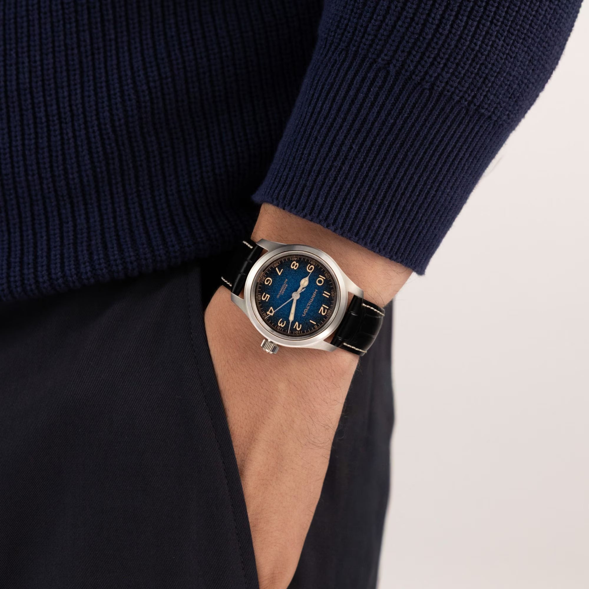 Khaki Field Murph 38 Blue | 38mm, Leather, Men's Watch
