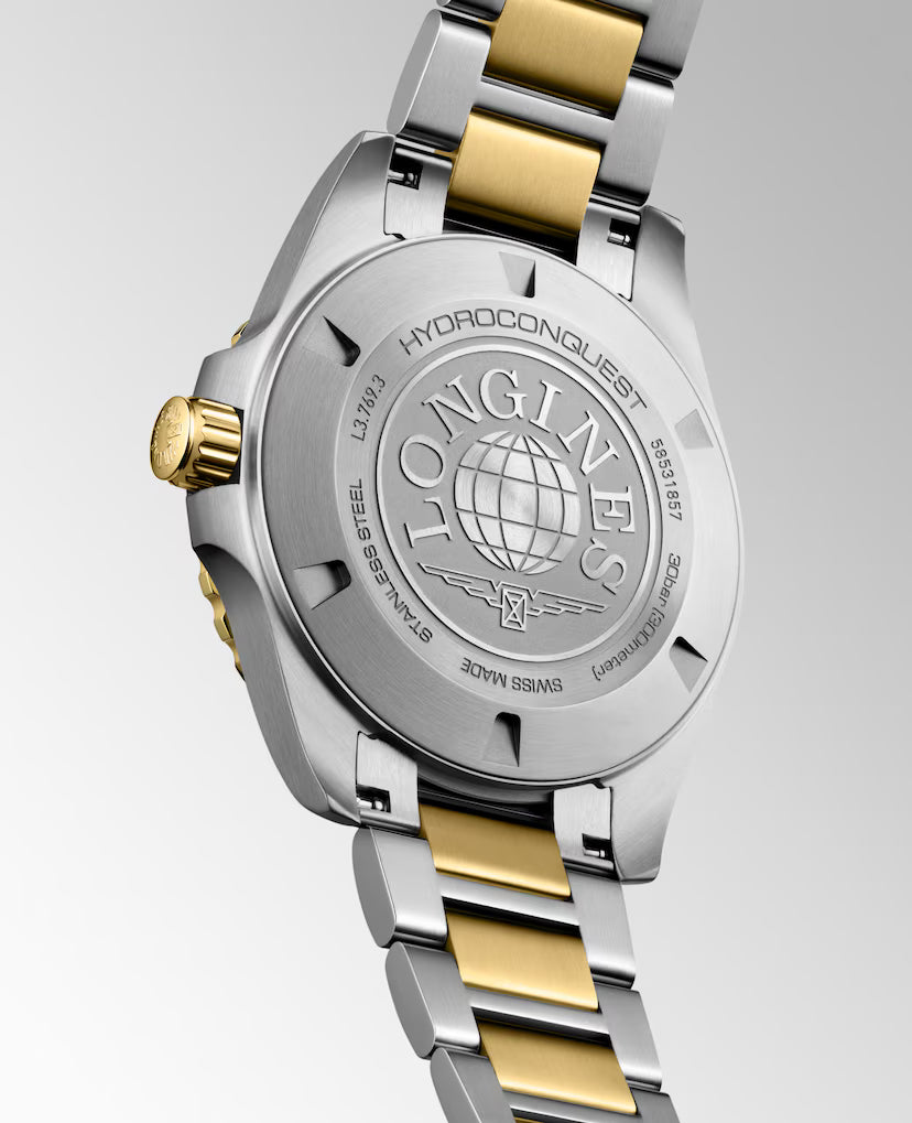 HydroConquest | 42mm, Stainless Steel & yellow PVD, Blue Dial