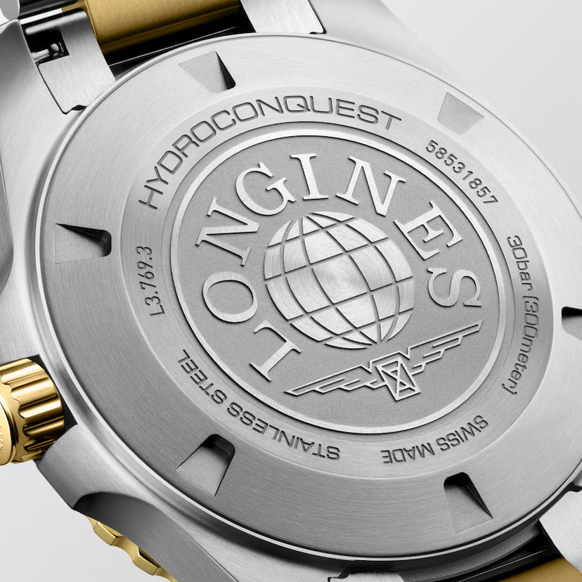HydroConquest | 42mm, Stainless Steel & yellow PVD, Blue Dial