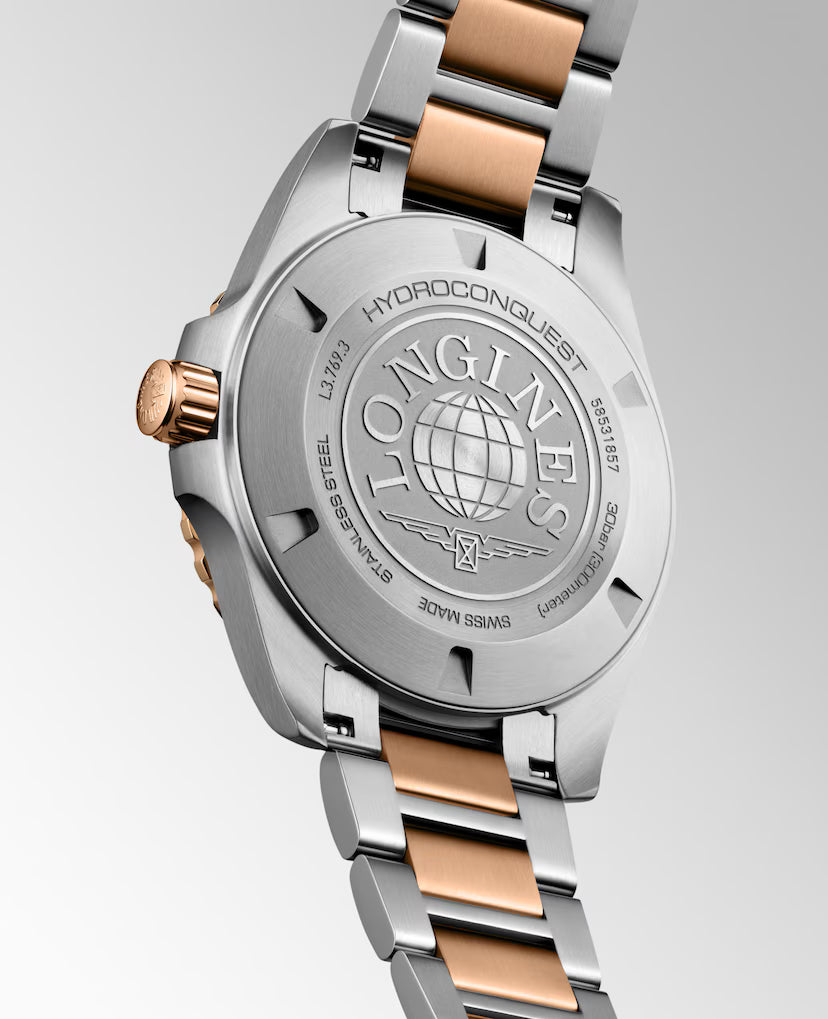 HydroConquest | 42mm, Stainless Steel and Red PVD, Blue Dial